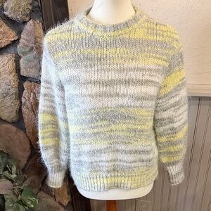 Women's Gray and Yellow Sweater